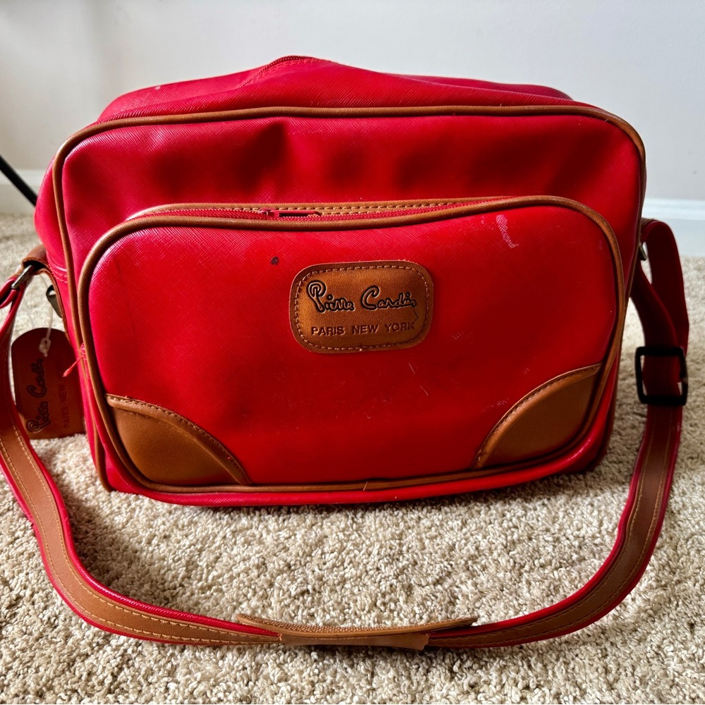 Pierre Cardin Red and Tan TravelBag